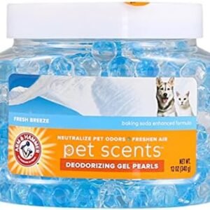 Arm & Hammer for Pets Air Care Pet Scents Deodorizing Gel Beads in Fresh Breeze | 12 oz Pet Odor Neutralizing Gel Beads with Baking Soda | Air Freshener Beads for Pet Odor Elimination (FF12689)