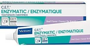 Virbac CET Enzymatic Toothpaste Eliminates Bad Breath by Removing Plaque and Tartar Buildup, Best Pet Dental Care Toothpaste -Beef Flavor, 2.5 Oz Tube (Color Varies)