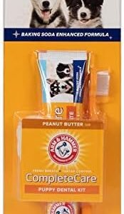 Arm & Hammer for Pets Complete Care Puppy Dental Kit | Includes 2.5 oz Dog Toothpaste in Peanut Butter Flavor, Small Dog Toothbrush for Small Dogs and Puppies, and Microfiber Finger Brush