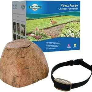 PetSafe Pawz Away Outdoor Pet Barrier for Cats and Dogs - Keeps Pets Out of Landscaping, Pools, Gardens, Water Features - Static Correction - Waterproof - Pet Proof Areas in Your Yard,Tan / Black