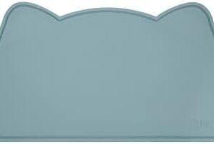 Cat Food Mat, Silicone Pet Feeding Mat for Floor Non-Skid Waterproof Dog Water Bowl Tray, Easy to Clean Pet Placemat (Light Blue, 18 * 9.8'')