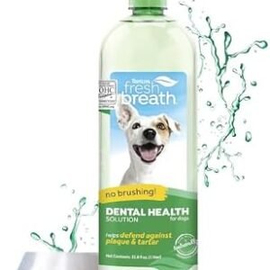 TropiClean Fresh Breath Original | Dog Oral Care Water Additive | Dog Breath Freshener Additive for Dental Health | VOHC Certified | Made in the USA | 33.8 oz.