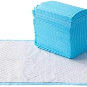 Amazon Basics Dog and Puppy Pee Pads with Leak-Proof Quick-Dry Design for Potty Training, Heavy Duty Absorbency, Regular Size, 24 x 23 Inches, Pack of 50, Blue & White