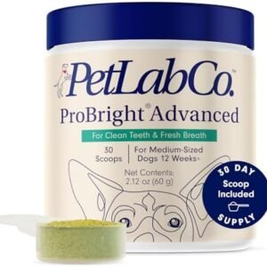 PetLab Co. ProBright Advanced Dental Powder - Dog Breath Freshener - Teeth Cleaning Made Easy – Targets Tartar & Bad Breath - Formulated for Medium Size Dogs