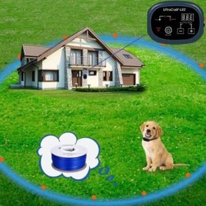 Basic In-Ground Pet Fence - Underground Electric Pet Fence System with Waterproof and Rechargeable Training Collar - Electric Fence for Dogs